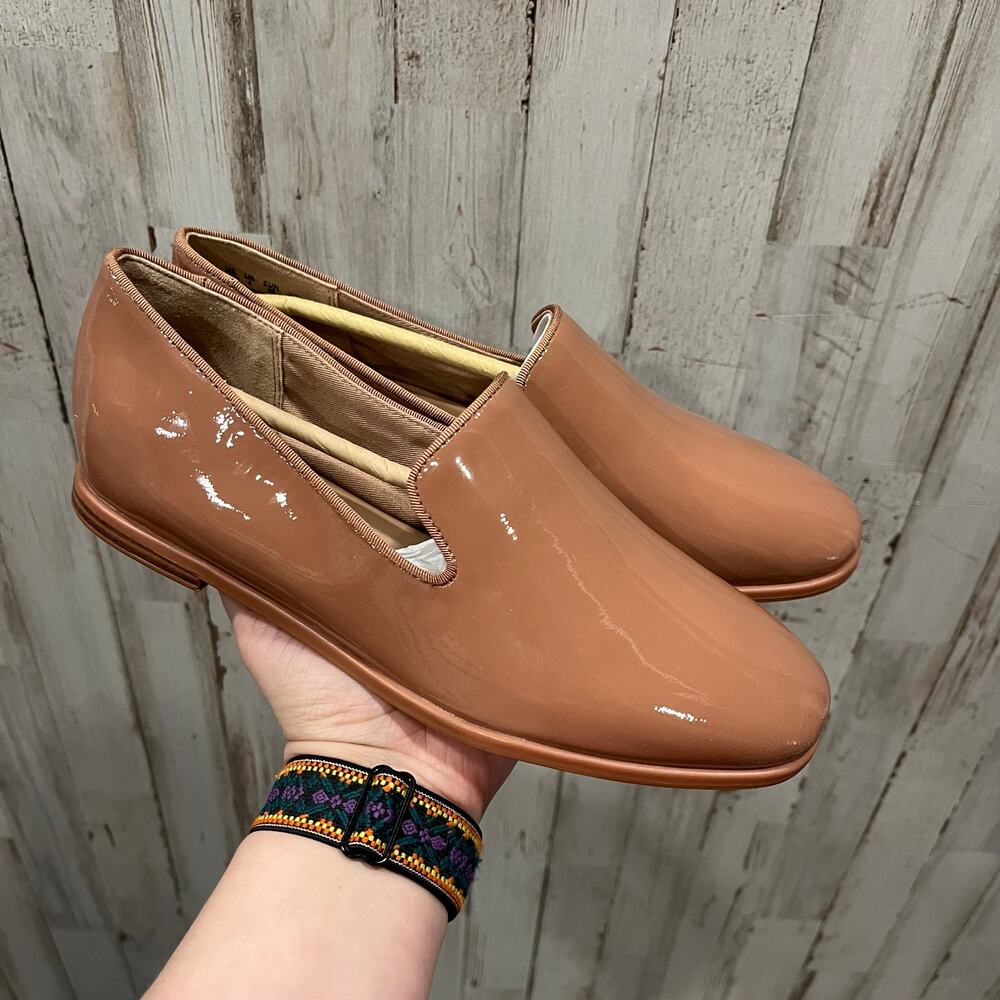 New Naturalizer Effortless Loafer in Hazelnut Brown Patent Leather Womens 7.5